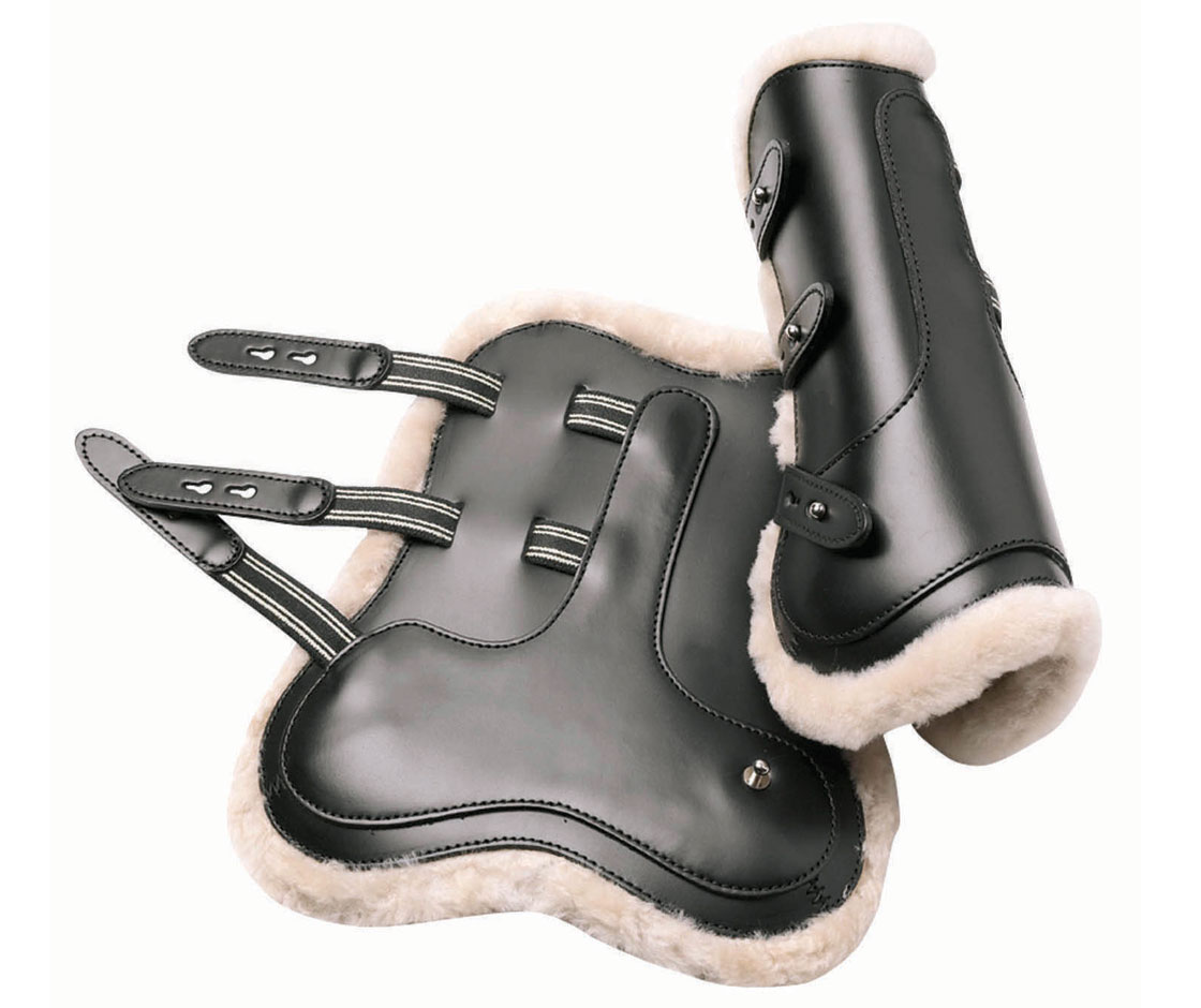 leather open front jumping boots