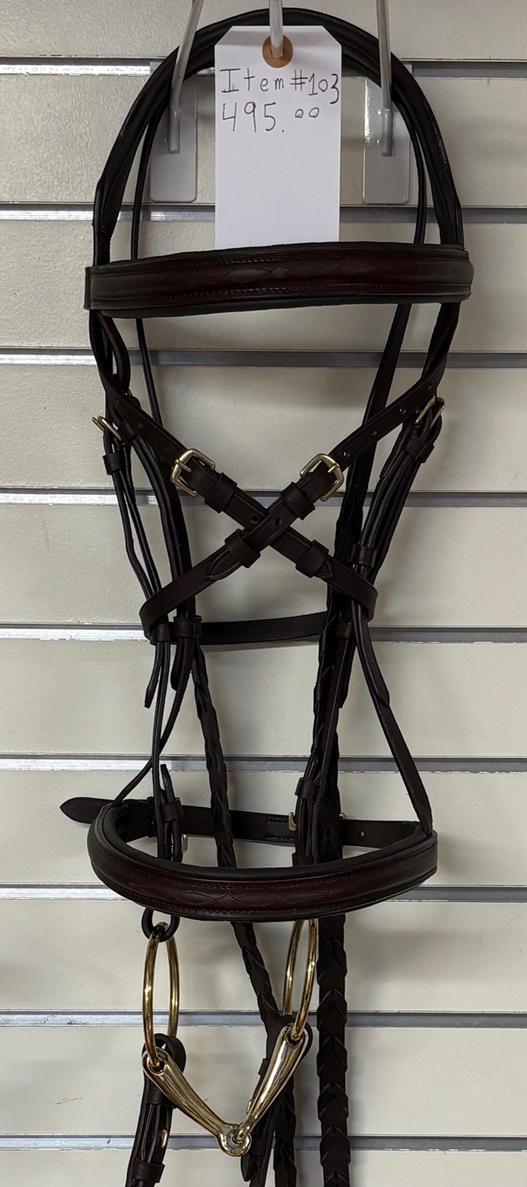 #103-BB Dark Brown Bridle with Brass Bits