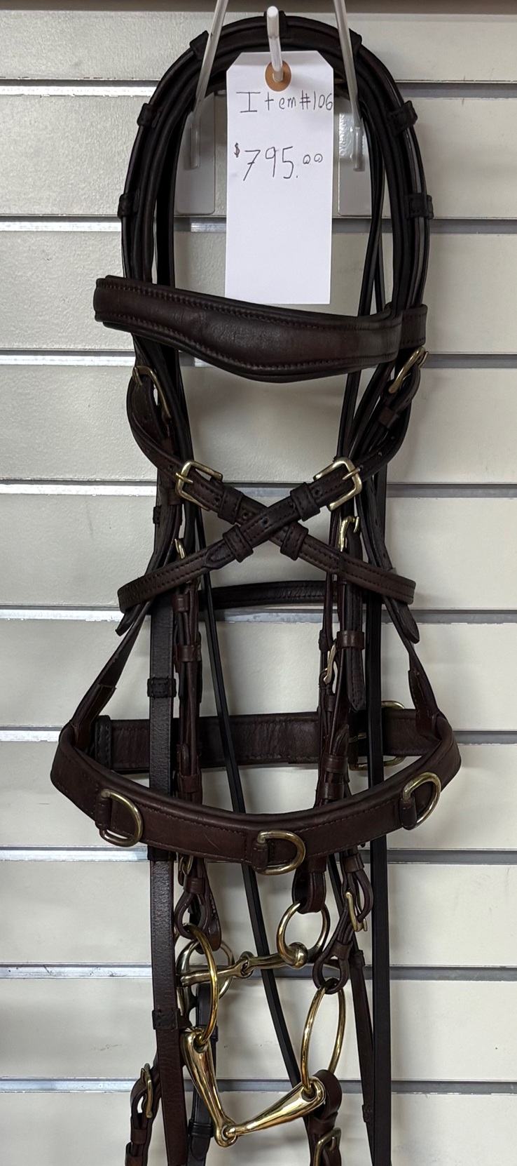 #106-BB Brown Bridle with Two Brass Bits