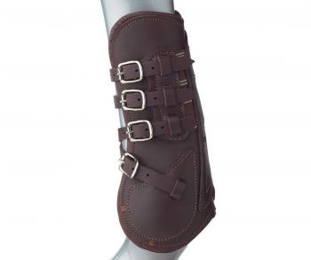 leather open front boots